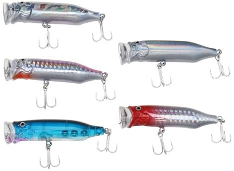 ECSiNG Set of 5PCS Fishing Lures Artificial Baits Plastic Lifelike Swimbaits Simulation Lures 7cm Fishing Tackles, Multicolor(with Ultra-Sharp Triple Hook)