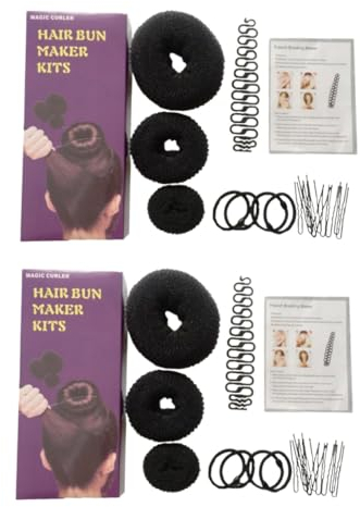 FRCOLOR 2 Sets Hair Accessories Bun Maker Kit Chignon Maker Braiding Tool Set for Stylists Hairdressers Barber Shops Students