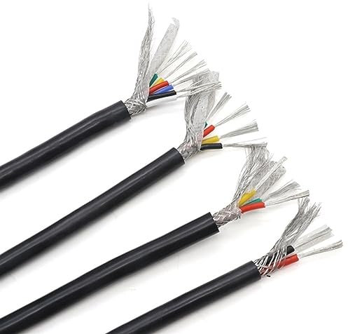 Pangyoo Filo elettrico Cavo schermato in rame morbido in gomma siliconica da 2 metri, cavo isolato flessibile da 0,3 0,5 0,75 1 1,5 2 2,5 mm quadrati, cavo for alte temperature 2 3 4 6 nuclei (Color