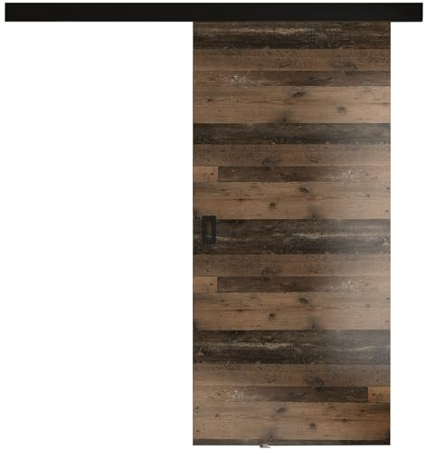 KIER FURNITURE Schiebetür Komplettset WERDI 100 - Innentüren Komplettset - Wohnzimmer Schiebetür - Modern Schiebetüren - Sliding Door - Tür Weiß 66x205x1,6 cm