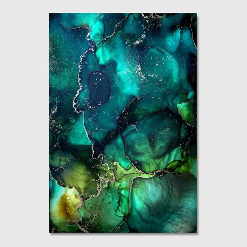 Blue Booms Mutter Erde - Fluid Art Grün Hochformat - Steffen Gierok Poster 40x60 Ohne Rahmen