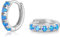 SILBERTALE Damen Opal Creolen Ohrringe Silber 925 Mit Blau Opal Kleinen Creolen Nickelfreie Ohrringe 8mm