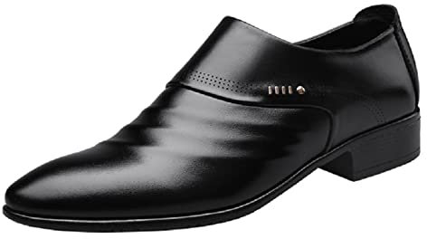 Zapatos de vestir formales para hombre, zapatos clásicos de cuero para negocios, oficina, mocasines, zapatos Oxford, sin cordones, para conducir, caminar, zapatos elegantes para fiesta de noche,