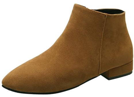 Generico Stivali Donna Invernali Eleganti, Stivaletti da Donna Morbidi Tacco Basso, Scarponcini Impermeabile Stivaletti Comoda Stivali Chelsea Donna Bassi, Neri Stivali Donna