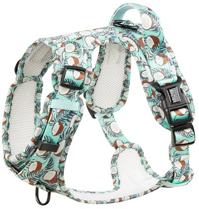 Hunde-Griffgeschirr Neopren | Arizona Hotdogs Comfy Griffgeschirr Coconut | Kokosnuss-Muster Hellblau (M)