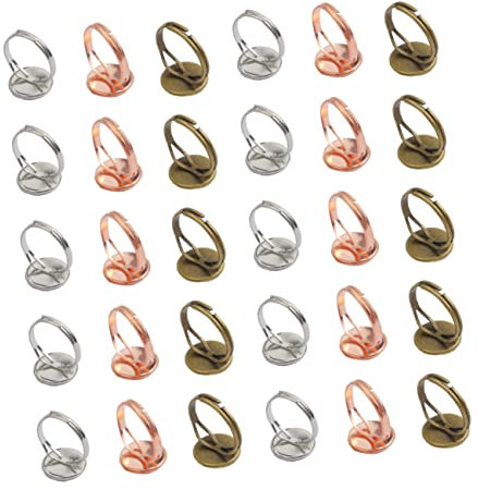 HOODANCOS 30St Ring Ring Gesichts basis runde Lünette Anhänger Tabletts Basis Ringschale finger schmuck Handschmuck einhandzwinge halstücher Fingerring Einlegering selber machen Eisen
