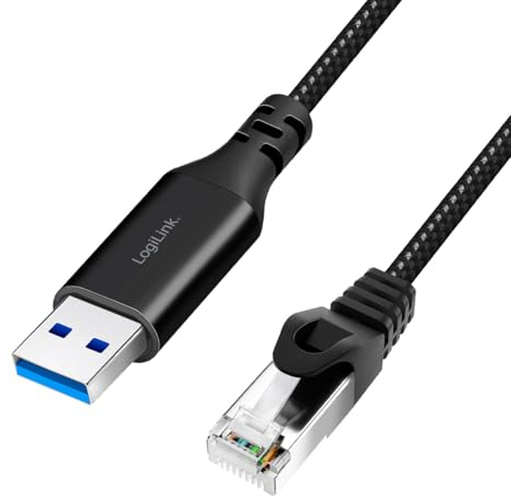 Logilink CU0407 - Cable de conexión USB 3.0 (tipo A) a red (RJ45) - 1 Gbps, 15 m