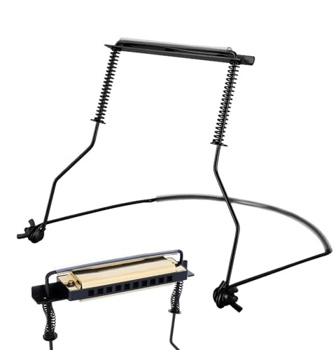 Mundharmonika-Halter mit 10 Löchern, verstellbarer Metall-Mundharmonika-Halshalter, 10 Löcher, kratzfester Ständer, Zubehör, professionelles Nackengestell für Harfe