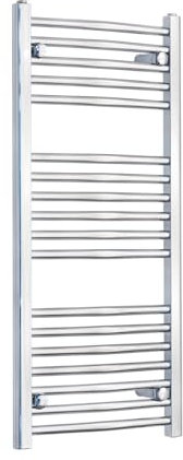 Companyblue 500mm wide x 1000mm high Heated Towel Rail Curved Chrome Bathroom Warmer Radiator Rack Central Heating