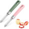 2 Pcs Swivel Vegetable Peeler Sharp Stainless Steel Rotary Peeler with Easy Non-Slip Hand Grip Potato Peelers for Kitchen, Fruit, Carrot Durable and Dishwasher Safe (Green Pink)