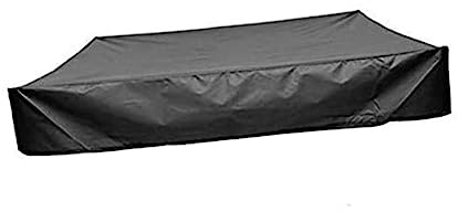 Abaodam Waterproof Square Sandpit Cover Drawstring for Outdoor Garden and Children's Sandbox, 155x155x20cm Black Protective Pool and Sandbox Dust Cover