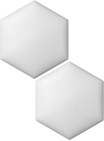 MCHDMI 2pcs Upholstered Wall Panels Hexagon, 3D Anti-collision Wall Padding, Self-adhesive Decorative Headboard Panels For Children's Room & Playroom(White,20x23cm)