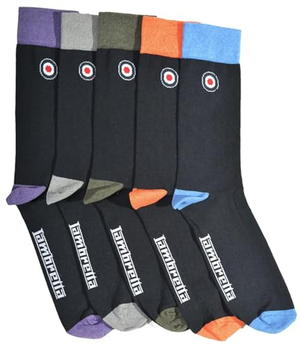 Lambretta Mens 5 Pack Contrast Crew Socks