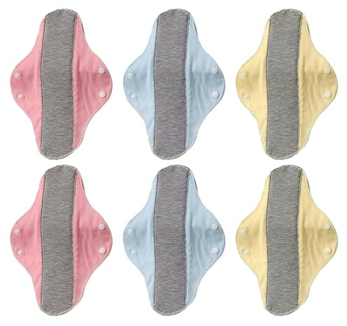 6 Stück wiederverwendbare waschbare Inkontinenzeinlagen, wiederverwendbare Slipeinlagen aus reiner Baumwolle für die Altenpflege und Mobilitätsunterstützung, Stoff-Menstruationseinlagen für Frauen