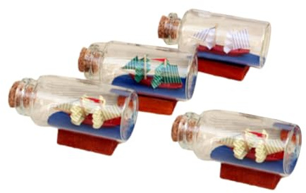 QUMIIRITY Bouteilles à Souhaits Chic et Créative en Verre Lot de 4 Bouchon en Bois Ornement de Table Taille 27x27x59mm Couleur Aléatoire Décoration de Bureau pour Maison