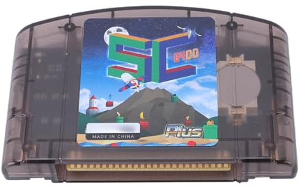 LICAEVEY Flash Game Cart Support for N64 Open Source Burning Card 23.8 MiB/s 64DD Hardware Simulation HD Game Reader for Player Developer Built in 32GB SD Card (Black Transparent)