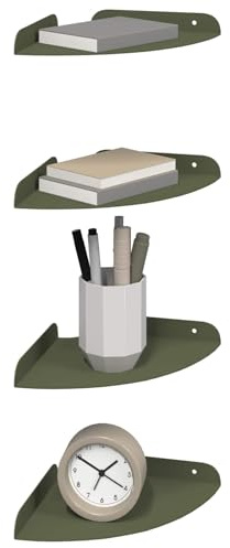 vidaXL Schwebendes Regal mit Regal 4 pcs Olive Grün 18 x 18 x 2 cm, Wohnzimmer, minimalistisches Design, schwebendes Regal, platzsparend, Moderne Wandmontage für Deine Deko