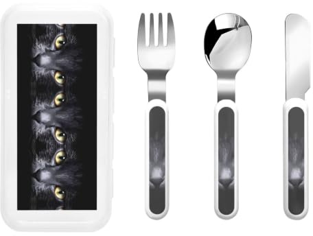 3 Flatware Set Cats Print Knife Fork Spoon