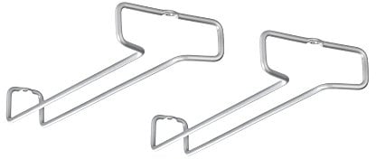 Metaltex 364922039 Rail Weinglashalter 2er Set Polytherm, Beschichtung, grau, 26 x 11 x 4 cm