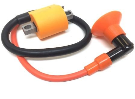 Tuning Racing Zündspule Orange mit Zündkabel passend für Aerox, MBK Nitro 50 - Passend für Aprilia, Benelli, MBK, Kreidler, Italjet & Weitere