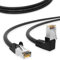 HB Digital Câble réseau LAN coudé à 90° Fiche RJ45 Cat 6 Noir 1 m 100 cm
