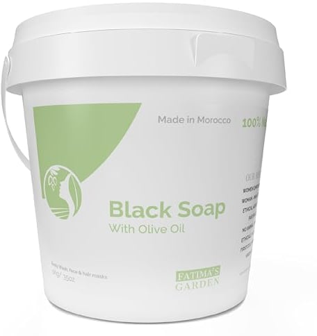 Fatima's Garden Olivenöl Schwarze Seife - Natürlicher Reiniger, 1kg