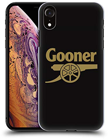 Head Case Designs Officially Licensed Arsenal FC Black and Gold Gunners Hard Back Case Compatible With Apple iPhone XR