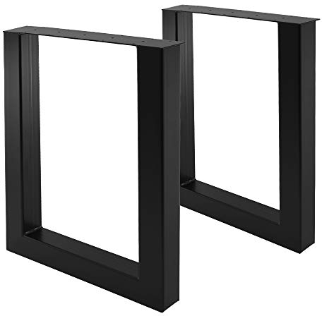 Bentatec 2 Stück - Tischgestell-Stahl U - 8080 Tischbeine Tischgestell Tischkufen Esstisch SCHWARZ