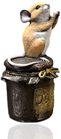 Cold Cast Bronze Mouse on Jam Jar - Michael Simpson
