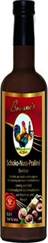 Braune’s Eierlikör Schoko Nuss Praliné 0,5 L (14% vol.) – Cremig & Dickflüssig – Traditionelle Herstellung aus der Manufaktur – Kräftig Schokoladig mit Feiner Nussnote