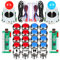 Fosiya 2 Spieler Arcade Joystick LED-Chrom-Drucktasten für PC MAME Raspberry Pi Video-Spiele Arcade Cabinet Parts (Rot & Blau)