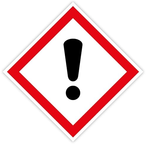 Aufkleber Warnzeichen GHS 07 „Chemikalien/Ausrufezeichen/Achtung“ Gefahrensymbol Folie selbstklebend, quadratisch | 5-20cm Made in Germany, Größen Name: 10x10cm
