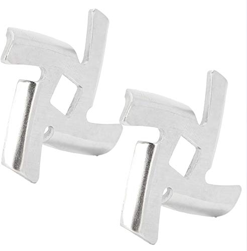2 pièces Lame de Hachoir à Viande 304 Plaque de Broyage en Acier Inoxydable Accessoire de Broyeur de Nourriture pour Broyeur de Type 5# / B, Outil de Cuisson de Cuisine (Meat Grinder)