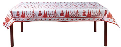 Pronappe Tischdecke R482581I Einweg-Tischdecke aus Damastpapier Länge 25m Breite 1,20m (pro Rolle) Rotes Weihnachtsdekor Damastpapier mit einem schicken und klassischen Universalmuster