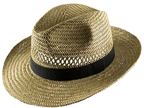 Classic Italy - Chapeau Fedora Paille Homme ou Femme Fedora Paglia - Taille 62 cm