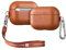 Haobobro [Nappa Series] AirPods Pro Hülle mit Trageband und Karabiner - AirPods Pro Leather Case Echtes Leder Hülle - AirPods Pro Schutzhülle Lederhülle - AirPods Pro Ledercase - Braun