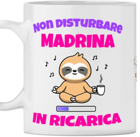 Mug Madrina – Idée cadeau anniversaire marraine, fête anniversaire de la marraine, cadeau de Noël – Marraine en recharge