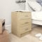 WIFESE Nachttisch mit 3 Schubladen 38x35x56 cm Nachtkästchen Nachtschrank Boxspringbett Nachtkommode Bedside Table Beistelltisch Braun Sonoma Eiche Nachttischschränke Kommode Holzwerkstoff
