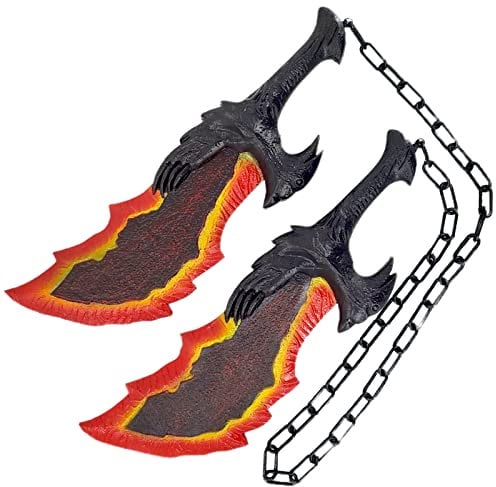 LALAPORT 17 Medieval Upgraded Blades of Chaos Flames Foam Sword Cosplay Prop LARP 1:1 Replica Costume Halloween