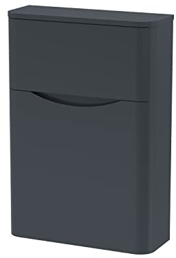 nuie SML1441 Lunar Modern Bathroom Floor Standing WC Toilet Unit (Concealed Cistern and Pan Not Included), 550mm, Satin Anthracite