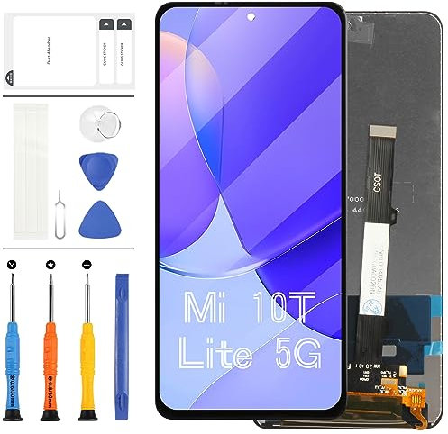 Pantalla LCD para Xiaomi Mi 10T Lite 5G M2007J17G Pantalla de Repuesto Mi 10T Lite 5G LCD Display Touch Screen Digitizer Kit de Montaje con Herramientas (Negro)