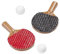Miniatur Tischtennisschläger mit 2 Bällen, 2x0,2x3,2cm, 1 Paar Hobbyfun