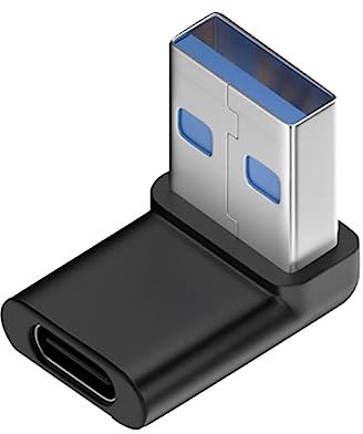 CY USB-C-Buchse 90 Grad nach unten abgewinkelt auf USB 3.0 A-Stecker, Datenadapter für Laptop Desktop