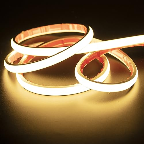 pcning 10M COB LED Strip Selbstklebend 230V Direktanschluss Sehr Hell IP67 Wasserdicht, 10 Meter Flexibel LED Streifen Warmweiss Lichtband (Warmweiss, 10)