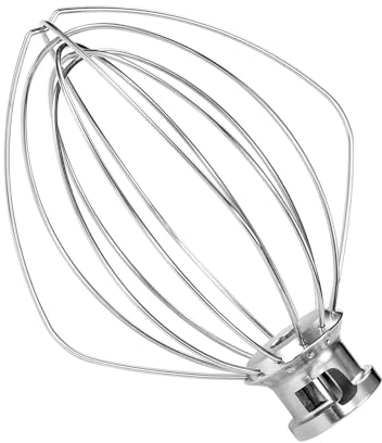 Wire Whip for KitchenAid Stand Mixer, KN256 Stainless Steel Whisk Attachment, 6 Wire Whip Attachment Fits for Kitchen Aid 5-6 Quart Bowl-Lift Mixer, KP26, KD26, Pro 6500 Series Mixer