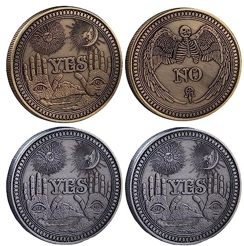 Yes No Challenge Coin Decision Maker Divination Coin Lucky Coin with Skull Pattern