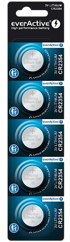 everActive CR2354 Lithium Knopfzelle Batterien, 3V, 5 Stück | Leistungsstärkste Batterie, 10 Jahre Haltbarkeit, 1 Blisterkarte