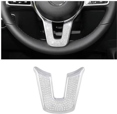 BLINGOOSE Glitzer Accessoires für Mercedes Benz Auto Lenkrad Dekoration Aufkleber Bling U-förmiger Abdeckung Car Innenraum Deko für W177 A Klasse CLA GLA GLB GLC GLE 2020-2022 Kristall Metall