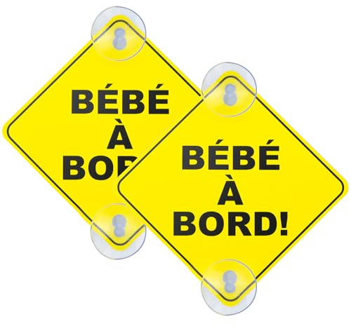 Ancable Lot de 2 autocollants d'avertissement de sécurité pour voiture avec ventouse pour tous les véhicules