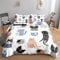 HOSIMA Bettwäsche-Set Mit Cartoon-Katzen-Aufdruck für Erwachsene, Jungen und Mädchen - Bettbezug Mit 2 Kissenbezügen (S)